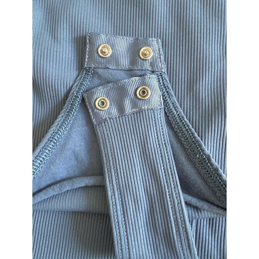 Spanx Rib Boatneck Thong Bodysuit, Indigo Haze Long Sleeves Women's Size 1X - Picture 11 of 12